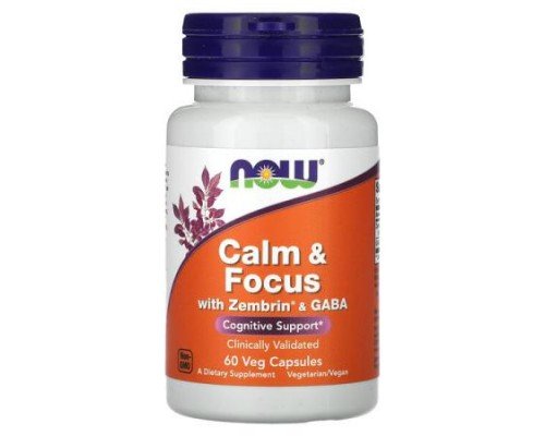 NOW Foods, Calm & Focus With Zembrin & GABA, 60 Veg Capsules