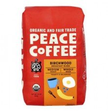 Peace Coffee, Organic Birchwood Breakfast Blend, Whole Bean, Medium Roast, 12 oz (340 g)