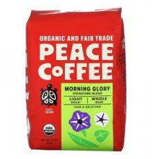 Peace Coffee, Organic Morning Glory, Whole Bean, Light Roast, 12 oz (340 g)