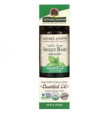 Nature's Answer, 100% Pure Organic Essential Oil, Sweet Basil, 0.5 fl oz (15 ml)