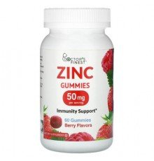 Doctor's Finest, Zinc Gummies, Berry, 60 Gummies (25 mg Per Gummy)