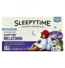 Celestial Seasonings, Wellness Tea, Sleepytime® Melatonin, Caffeine Free, 18 Tea Bags, 0.75 oz (21 g)