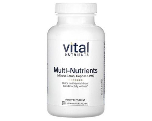 Vital Nutrients, Multi-Nutrients Without Boron, Copper & Iron, 120  Vegetarian Capsules