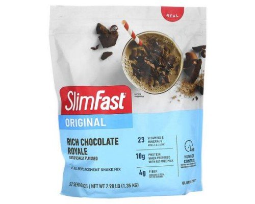 SlimFast, Original, Meal Replacement Shake Mix, Rich Chocolate Royale, 2.98 lb (1.35 kg)