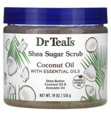 Dr. Teal's, Shea Sugar Scrub, Coconut Oil With Essential Oils, 19 oz (538 g)