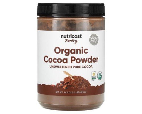 Nutricost, Pantry, Organic Cocoa Powder, Unsweetened, 24.3 oz (680 g)