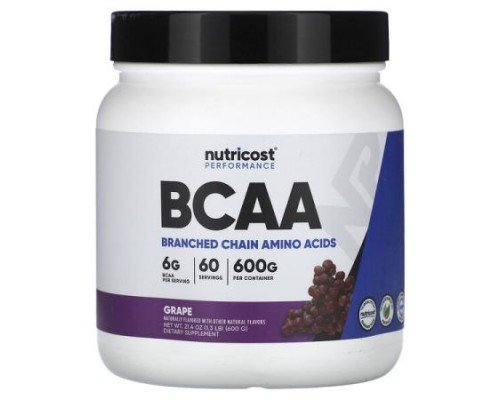Nutricost, Performance, BCAA, Grape, 1.3 lb (600 g)