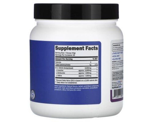 Nutricost, Performance, BCAA, Grape, 1.3 lb (600 g)