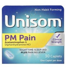 Unisom, PM Pain,  Nighttime Sleep-Aid Plus Pain Reliever, 30 Caplets