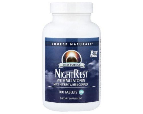 Source Naturals, Sleep Science®, NightRest™ With Melatonin, 100 Tablets