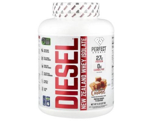 PERFECT Sports, Diesel®, New Zealand Whey Isolate, Salted Caramel, 5 lb (2.27 kg)
