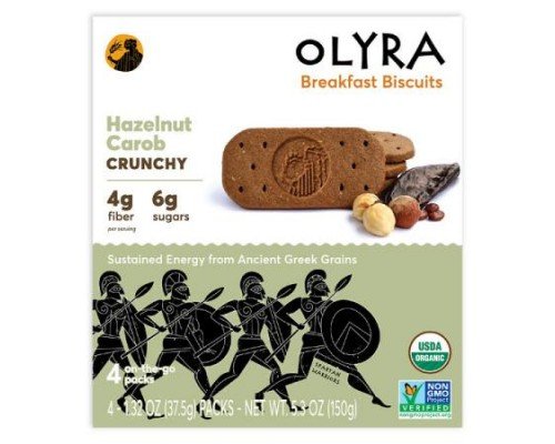 Olyra, Organic Breakfast Biscuits, Hazelnut Carob, 4 Packs 1.32 oz (37.5 g) Each