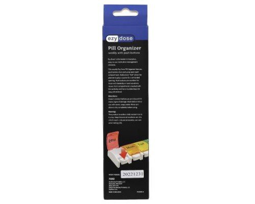 Ezy Dose, Weekly with Push Buttons Pill Organizer, 1 Count