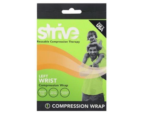 Strive, Left Wrist Compression Wrap, One Size Fits Most, 1 Count