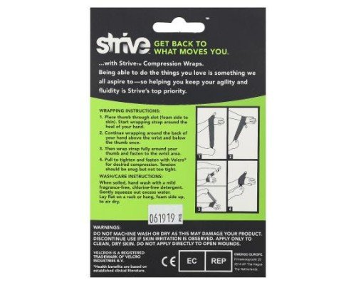 Strive, Left Thumb Compression Wrap, One Size Fits Most, 1 Count