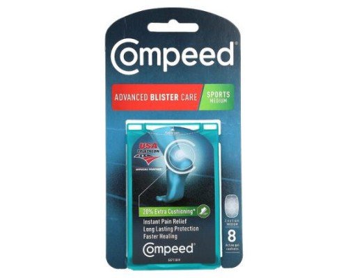 Compeed, Advanced Blister Care, Sports Medium , 8 Active Gel Cushions