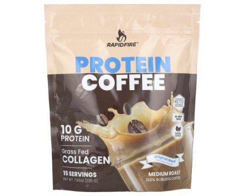 RAPIDFIRE, Protein Coffee, Original Blend, Medium Roast, 7.93 oz (225 g)