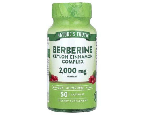 Nature's Truth, Berberine Ceylon Cinnamon Complex, 2,000 mg, 50 Capsules