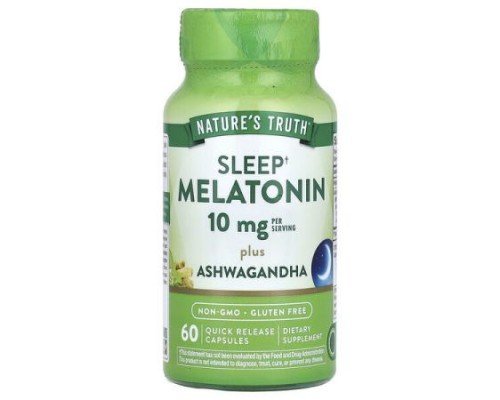 Nature's Truth, Sleep Melatonin Plus Ashwagandha, 60 Quick Release Capsules