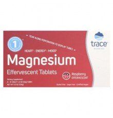 Trace, Magnesium Effervescent Tablets, Raspberry, 8 Tubes, 10 Tablets Each