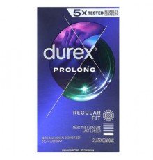 Durex, Prolong, Regular Fit, 12 Latex Condoms