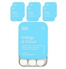 NeuroGum, NeuroMints, Energy & Focus, Peppermint, 6 Packs, 12 Pieces Each