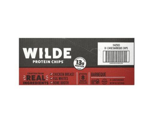 Wilde Brands, Protein Chips, Barbeque, 8 Bags, 1.34 oz (38 g) Each