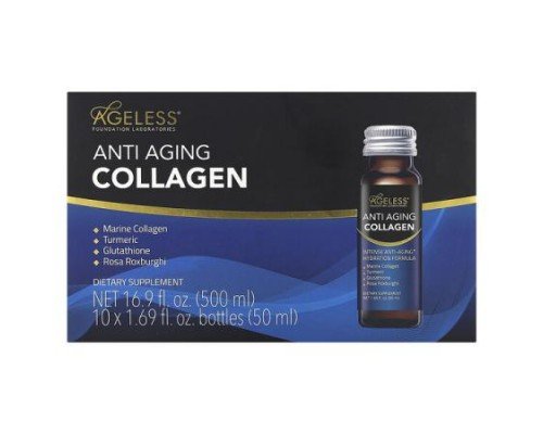 Ageless Foundation Laboratories, Anti Aging Collagen, 10 Bottles, 1.69 fl oz (50 ml) Each