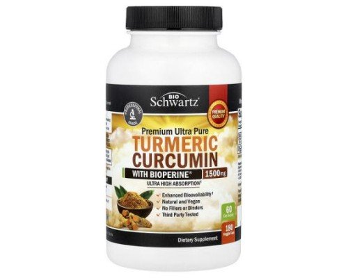 BioSchwartz, Premium Ultra Pure, Turmeric Curcumin With Bioperine®, 180 Veggie Caps