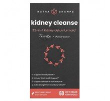 NutraChamps, Kidney Cleanse, 60 Easy-To-Swallow Vegan Capsules