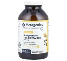 Metagenics, OmegaGenics®, Fish Oil EPA-DHA, Natural Lemon, 500 mg, 240 Softgels