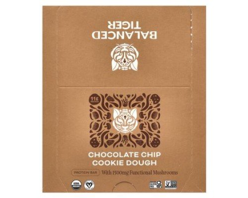Balanced Tiger, Protein Bar, Chocolate Chip Cookie Dough, 12 Bars, 1.55 oz (44 g) Each