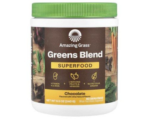 Amazing Grass, Greens Blend, Superfood, Chocolate, 8.5 oz (240 g)