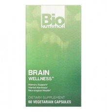 Bio Nutrition, Brain Wellness, 60 Vegetarian Capsules