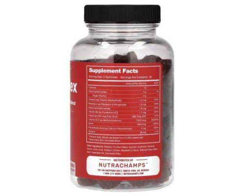 NutraChamps, B Complex, Raspberry, 60 Vegan Gummies