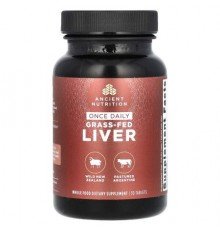 Ancient Nutrition, Once Daily Grass-Fed Liver, 1 g, 30 Tablets