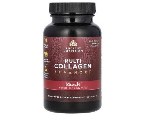 Ancient Nutrition, Multi Collagen Advanced, Muscle, 90 Capsules