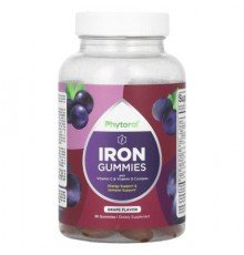 Phytoral, Iron Gummies with Vitamin C & Vitamin B Complex, Grape, 60 Gummies