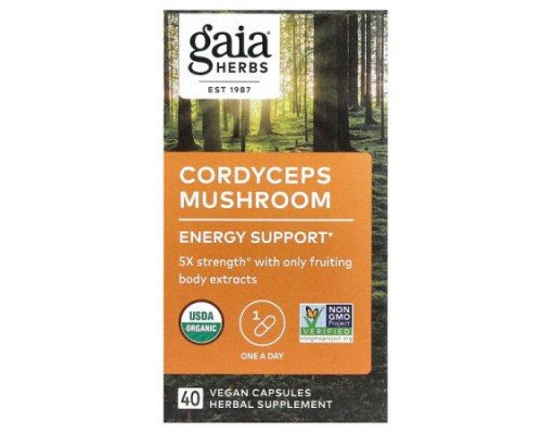 Gaia Herbs, Cordyceps Mushroom, 40 Vegan Capsules