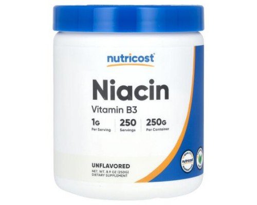 Nutricost, Niacin, Unflavored, 8.9 oz (250 g)
