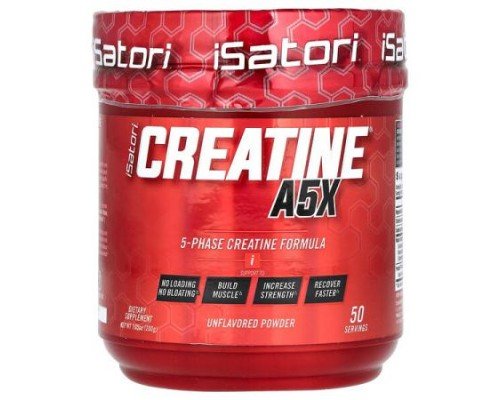 Isatori, Creatine A5X Powder, Unflavored, 7.05 oz (200 g)