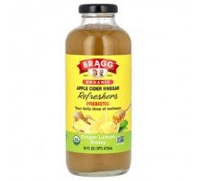 Bragg, Organic Apple Cider Vinegar Refreshers, Prebiotic, Ginger Lemon Honey, 16 fl oz  (473 ml)