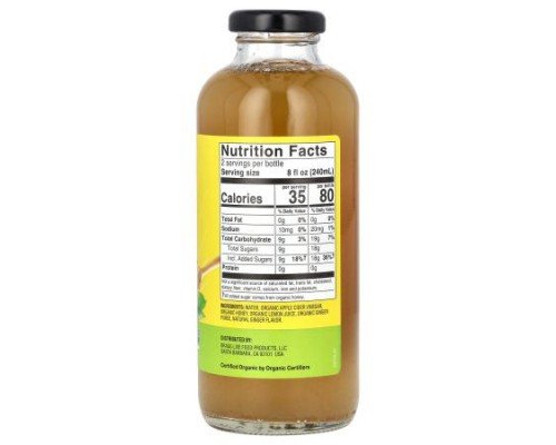Bragg, Organic Apple Cider Vinegar Refreshers, Prebiotic, Ginger Lemon Honey, 16 fl oz  (473 ml)