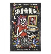 Bones Coffee Company, Coffee Cups, Sinn-O-Bun, 12 Cups, 0.35 oz (10 g) Each