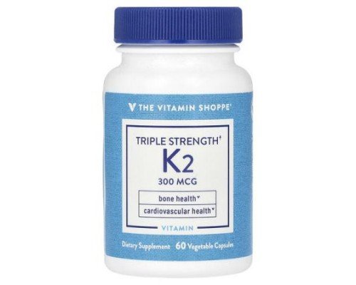 The Vitamin Shoppe, Triple Strength Vitamin K2, 300 mcg, 60 Vegetable Capsules