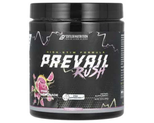 Cutler Nutrition, Prevail Rush, High-Stim Formula, Pink Lemonade, 10.22 oz (290 g)