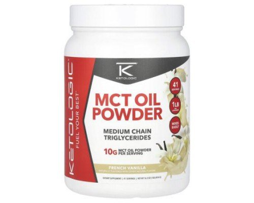 KetoLogic, MCT Oil Powder, French Vanilla, 16.2 oz (454 g)