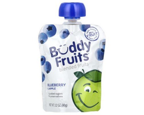 Buddy Fruits, Blended Fruits, Blueberry & Apple, 3.2 oz (90 g)