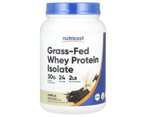 Nutricost, Grass-Fed Whey Protein Isolate, Vanilla, 2 lb (907 g)