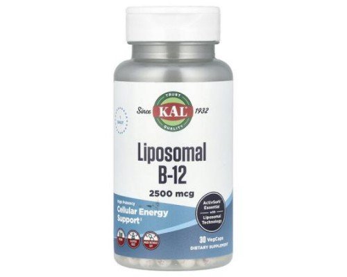 KAL, Liposomal B-12, High Potency, 2,500 mcg, 30 VegCaps
